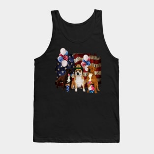 The  4th of July with dogs and flag Tank Top